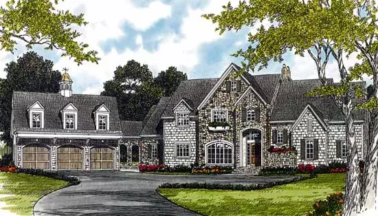 Cottage house plans 106-512 - front exterior, 5,969 sq ft, 7 bed, 5 bath house plans | Monster House Plans