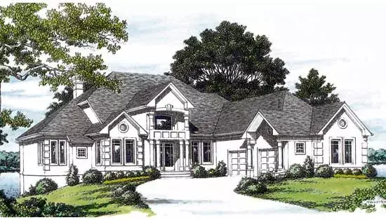 Traditional house plans 106-517 - front exterior, 5,463 sq ft, 5 bed, 4 bath house plans | Monster House Plans