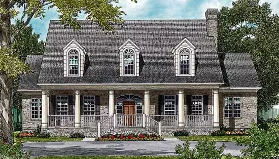 Country house plans 106-518 - front exterior, 4,176 sq ft, 5 bed, 3 bath house plans | Monster House Plans