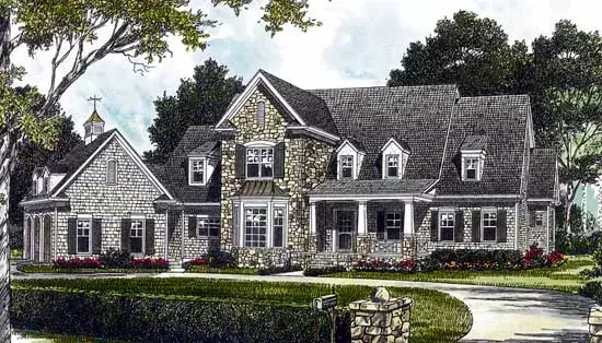 Country house plans 106-521 - front exterior, 4,188 sq ft, 3 bed, 3 bath house plans | Monster House Plans