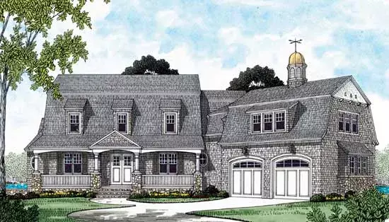 Hampton house plans 106-522 - front exterior, 5,846 sq ft, 6 bed, 6 bath house plans | Monster House Plans