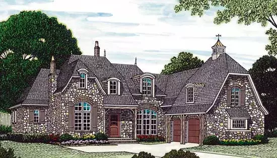 English Country house plans 106-532 - front exterior, 4,271 sq ft, 4 bed, 4 bath house plans | Monster House Plans