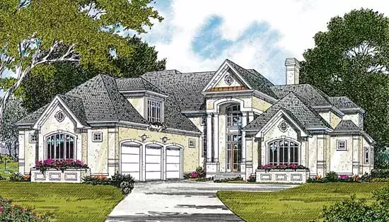 Traditional house plans 106-534 - front exterior, 4,280 sq ft, 4 bed, 3 bath house plans | Monster House Plans