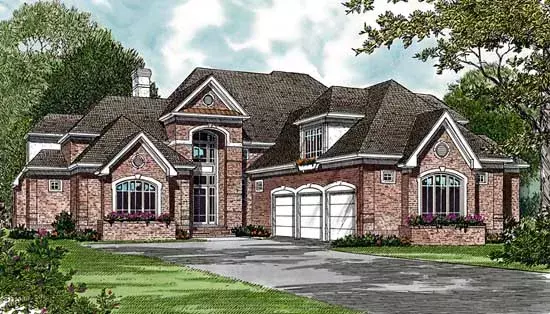 Traditional house plans 106-535 - front exterior, 4,280 sq ft, 4 bed, 4 bath house plans | Monster House Plans