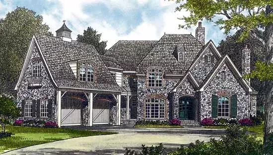 English Country house plans 106-541 - front exterior, 5,831 sq ft, 5 bed, 5 bath house plans | Monster House Plans