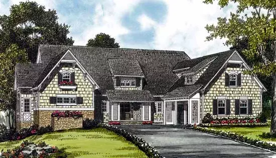 Craftsman house plans 106-544 - front exterior, 4,353 sq ft, 4 bed, 3 bath house plans | Monster House Plans