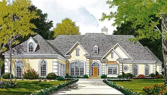 Traditional house plans 106-547 - front exterior, 4,405 sq ft, 4 bed, 4 bath house plans | Monster House Plans