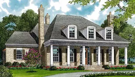 Southern house plans 106-549 - front exterior, 4,430 sq ft, 4 bed, 3 bath house plans | Monster House Plans