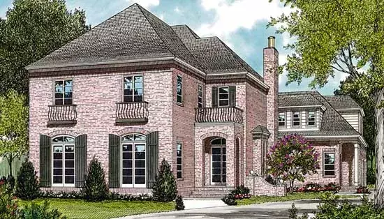 European house plans 106-551 - front exterior, 4,434 sq ft, 5 bed, 4 bath house plans | Monster House Plans