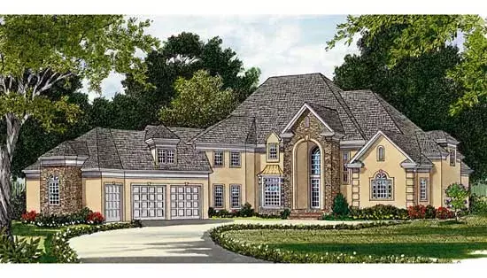 Traditional house plans 106-552 - front exterior, 4,715 sq ft, 5 bed, 4 bath house plans | Monster House Plans