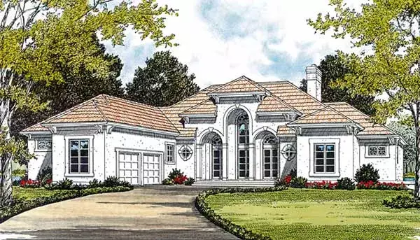 Mediterranean house plans 106-558 - front exterior, 4,482 sq ft, 4 bed, 4 bath house plans | Monster House Plans