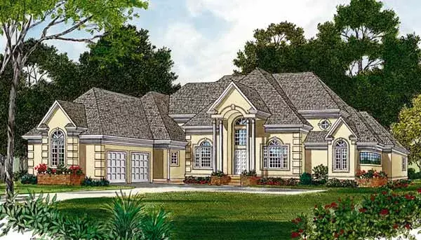 Traditional house plans 106-562 - front exterior, 4,491 sq ft, 4 bed, 3 bath house plans | Monster House Plans