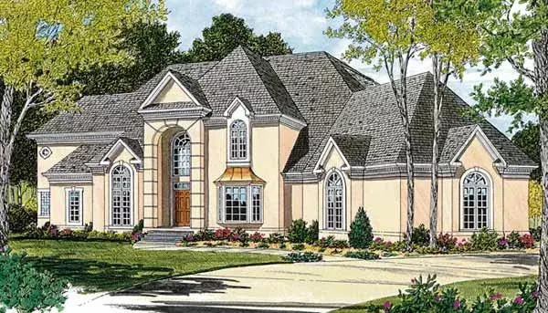 Mediterranean house plans 106-584 - front exterior, 4,939 sq ft, 4 bed, 4 bath house plans | Monster House Plans