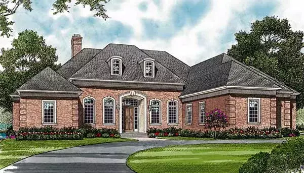 European house plans 106-588 - front exterior, 4,990 sq ft, 5 bed, 4 bath house plans | Monster House Plans