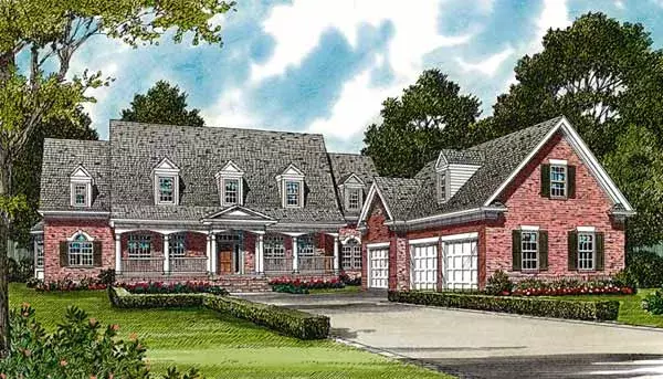 Country house plans 106-593 - front exterior, 5,106 sq ft, 4 bed, 3 bath house plans | Monster House Plans