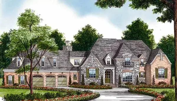 European house plans 106-594 - front exterior, 6,958 sq ft, 5 bed, 6 bath house plans | Monster House Plans