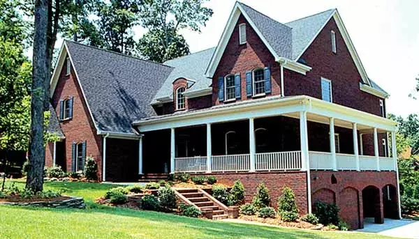 Traditional house plans 106-596 - front exterior, 6,469 sq ft, 6 bed, 5 bath house plans | Monster House Plans