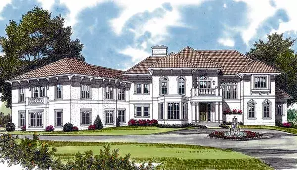 Mediterranean house plans 106-604 - front exterior, 8,143 sq ft, 6 bed, 6 bath house plans | Monster House Plans