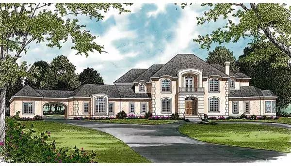 Mediterranean house plans 106-607 - front exterior, 5,322 sq ft, 5 bed, 5 bath house plans | Monster House Plans