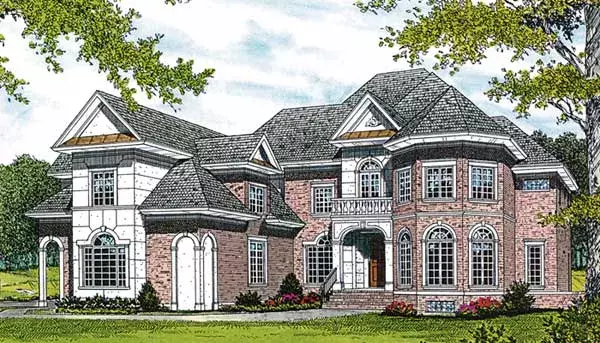 European house plans 106-625 - front exterior, 7,996 sq ft, 5 bed, 5 bath house plans | Monster House Plans
