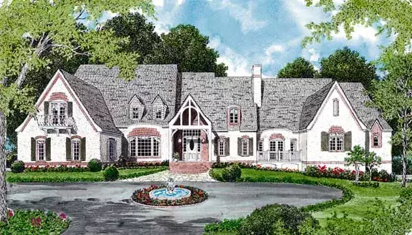 European house plans 106-629 - front exterior, 10,248 sq ft, 4 bed, 4 bath house plans | Monster House Plans