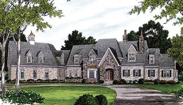 European house plans 106-638 - front exterior, 6,432 sq ft, 5 bed, 6 bath house plans | Monster House Plans