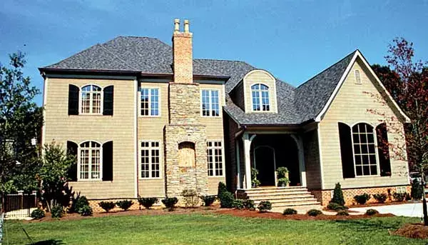 European house plans 106-642 - front exterior, 6,536 sq ft, 5 bed, 4 bath house plans | Monster House Plans