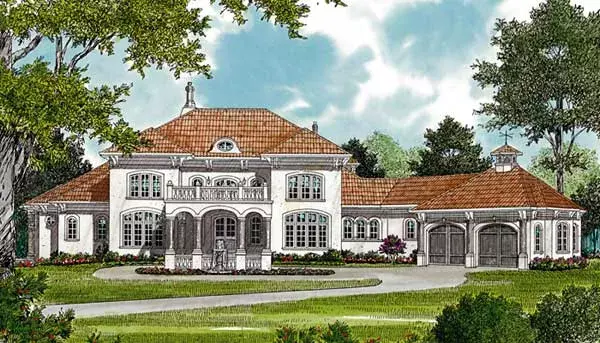 Mediterranean house plans 106-648 - front exterior, 9,838 sq ft, 5 bed, 7 bath house plans | Monster House Plans