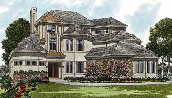 Traditional house plans 106-649 - front exterior, 7,017 sq ft, 5 bed, 5 bath house plans | Monster House Plans