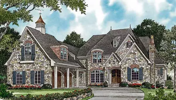 European house plans 106-650 - front exterior, 7,044 sq ft, 5 bed, 5 bath house plans | Monster House Plans