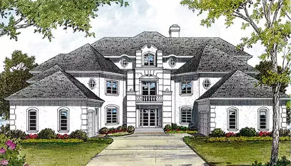 Mediterranean house plans 106-656 - front exterior, 7,917 sq ft, 5 bed, 5 bath house plans | Monster House Plans