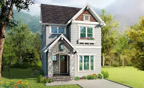 Craftsman house plans 106-667 - front exterior, 1,582 sq ft, 3 bed, 3 bath house plans | Monster House Plans