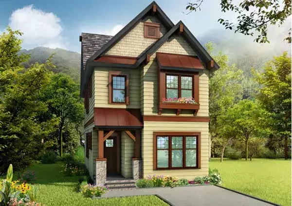 Craftsman house plans 106-670 - front exterior, 1,614 sq ft, 3 bed, 3 bath house plans | Monster House Plans
