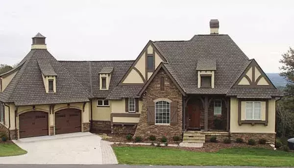 Tudor house plans 106-699 - front exterior, 2,545 sq ft, 3 bed, 3 bath house plans | Monster House Plans