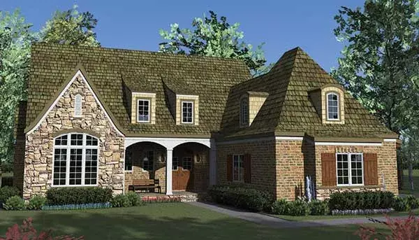 English Country house plans 106-707 - front exterior, 3,064 sq ft, 4 bed, 4 bath house plans | Monster House Plans