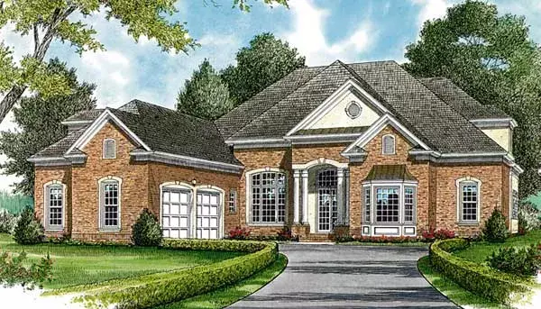 European house plans 106-713 - front exterior, 3,745 sq ft, 5 bed, 4 bath house plans | Monster House Plans