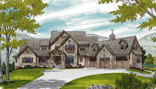 Craftsman house plans 106-729 - front exterior, 5,260 sq ft, 4 bed, 4 bath house plans | Monster House Plans
