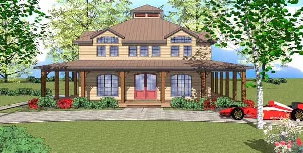 Coastal house plans 107-101 - front exterior, 1,911 sq ft, 3 bed, 3 bath house plans | Monster House Plans
