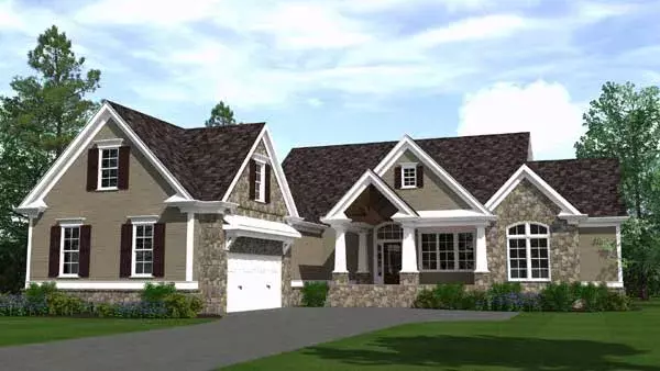 Craftsman house plans 109-107 - front exterior, 2,723 sq ft, 3 bed, 2 bath house plans | Monster House Plans