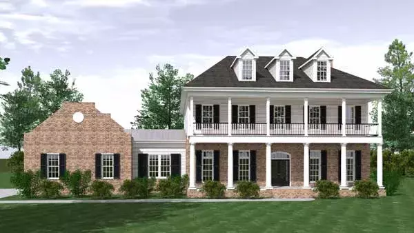 Plantation house plans 109-114 - front exterior, 3,672 sq ft, 4 bed, 3 bath house plans | Monster House Plans