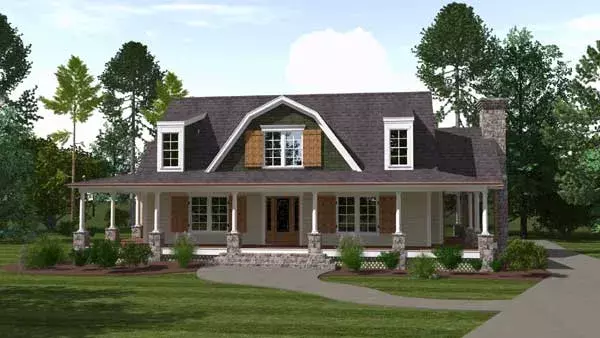 Country house plans 109-118 - front exterior, 2,996 sq ft, 4 bed, 3 bath house plans | Monster House Plans