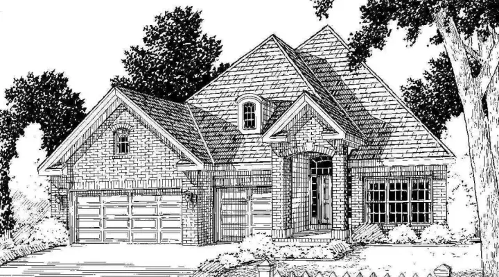 Traditional house plans 11-101 - front exterior, 2,073 sq ft, 4 bed, 2 bath house plans | Monster House Plans