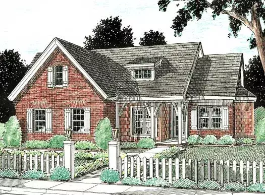 Traditional house plans 11-115 - front exterior, 1,694 sq ft, 4 bed, 2 bath house plans | Monster House Plans