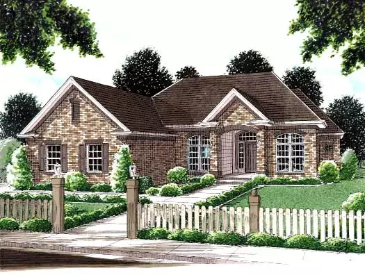 Traditional house plans 11-119 - front exterior, 1,980 sq ft, 3 bed, 2 bath house plans | Monster House Plans