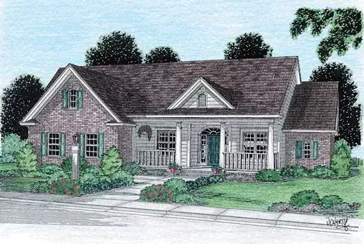 Country house plans 11-124 - front exterior, 2,144 sq ft, 4 bed, 2 bath house plans | Monster House Plans