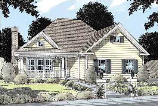 Country house plans 11-142 - front exterior, 1,263 sq ft, 3 bed, 2 bath house plans | Monster House Plans