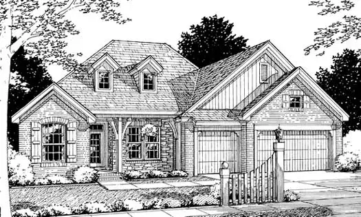 Traditional house plans 11-162 - front exterior, 2,576 sq ft, 4 bed, 3 bath house plans | Monster House Plans