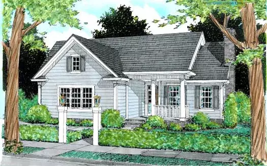 Traditional house plans 11-175 - front exterior, 1,333 sq ft, 3 bed, 2 bath house plans | Monster House Plans
