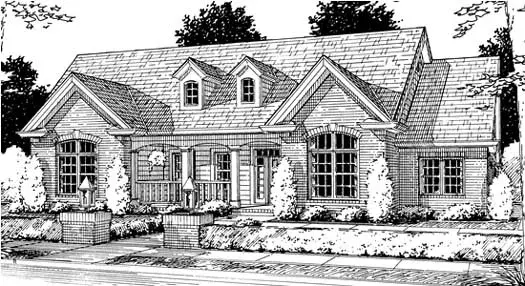Traditional house plans 11-194 - front exterior, 2,592 sq ft, 4 bed, 3 bath house plans | Monster House Plans