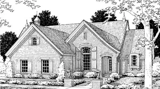 French Country house plans 11-207 - front exterior, 1,792 sq ft, 3 bed, 2 bath house plans | Monster House Plans